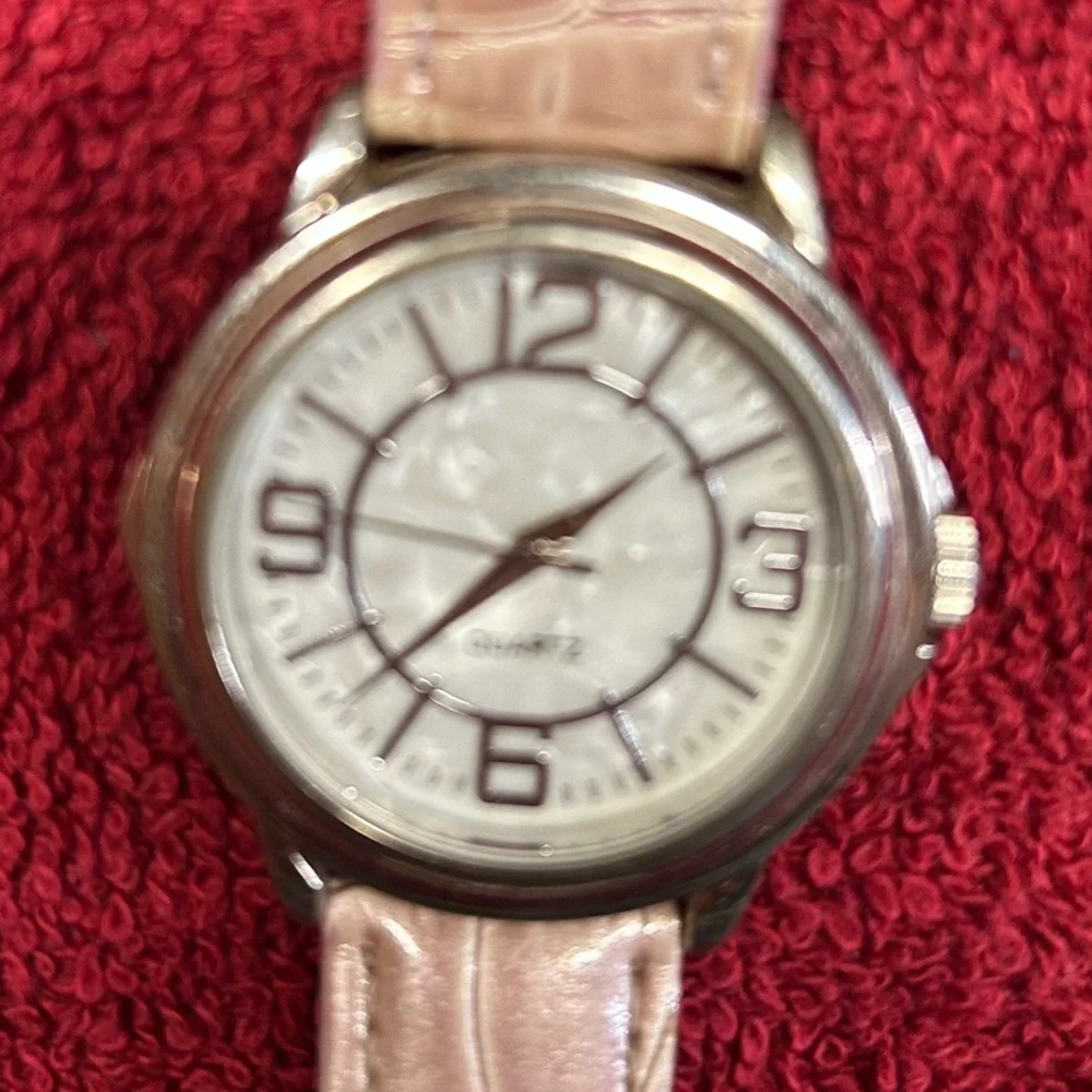 Set of Three Women's Fashion Watches - Pink, Tan & Brown Straps
